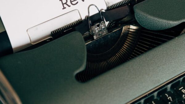 close up shot of a typewriter
