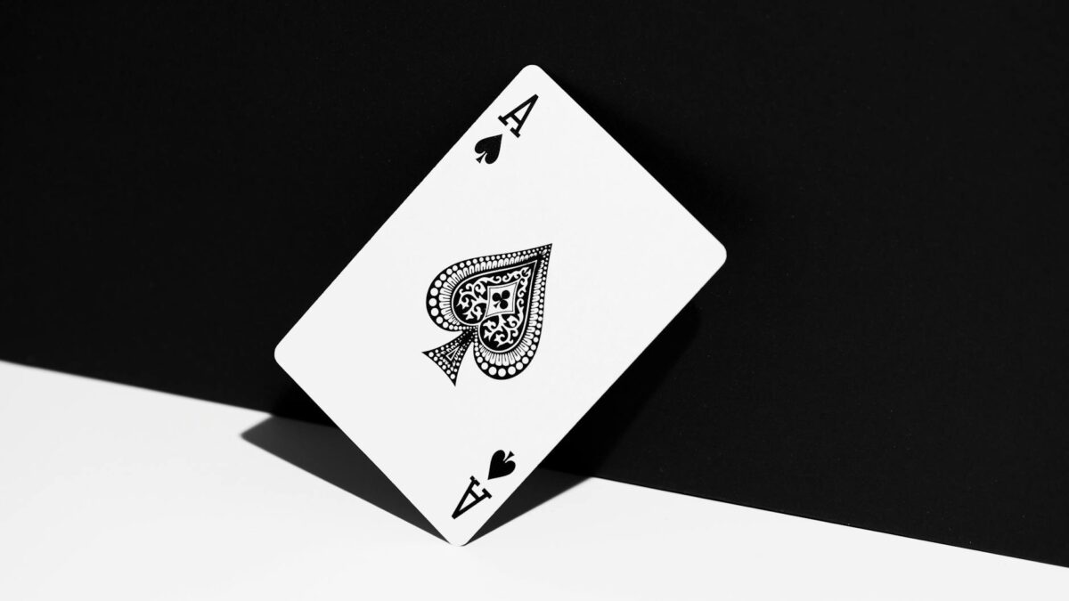 photograph of an ace playing card