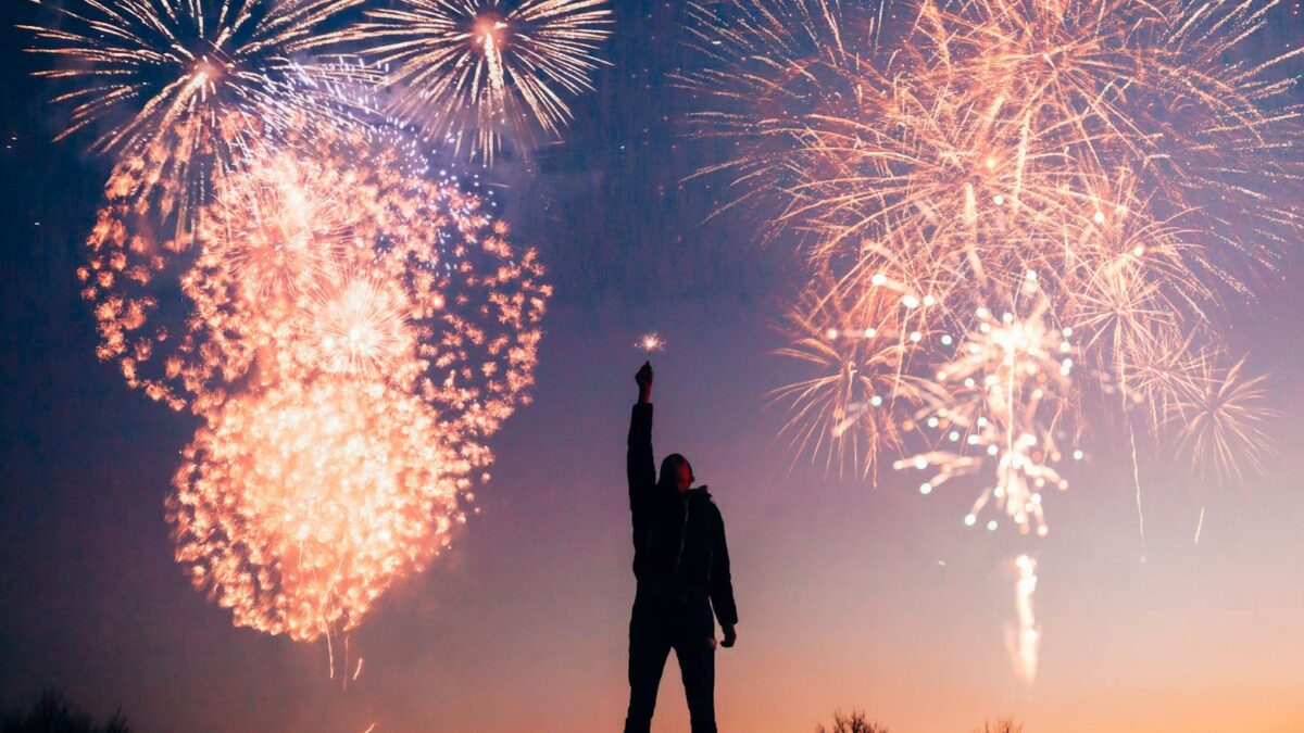 man with fireworks