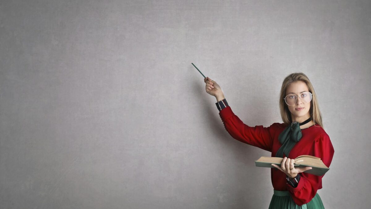 woman in discussing a lesson plan